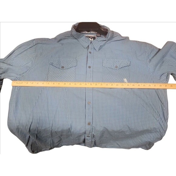 Lions Crest by English Laundry Men’s 4X Blue Check Button Down Casual Shirt - Picture 2 of 6